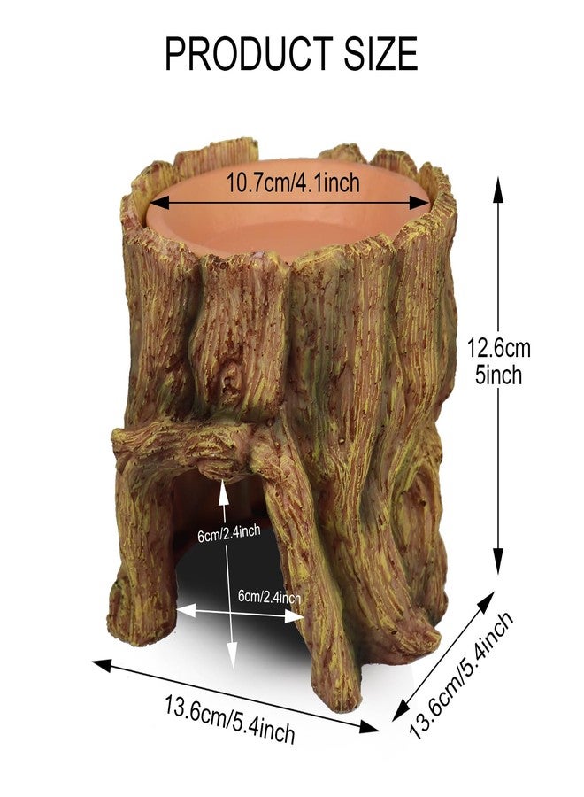 NANEEZOO Reptile Hide Cave 2 in 1 Reptile Humid Cave with Terracotta Water Basin Moisture Keeping and Shedding Help for Reptile Amphibians Leopard Gecko - Image 4